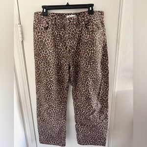 Madewell Leopard Print Boyfriend Jeans